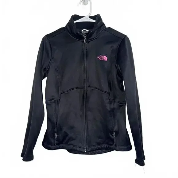 The North Face Women's Black Full-Zip Fleece Jacket Pink Ribbon Detail small - Picture 1 of 6